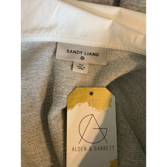 Sandy Liang x Target Gray Long Sleeve Ruffle Collar Sweatshirt, Size 3X - Picture 9 of 10